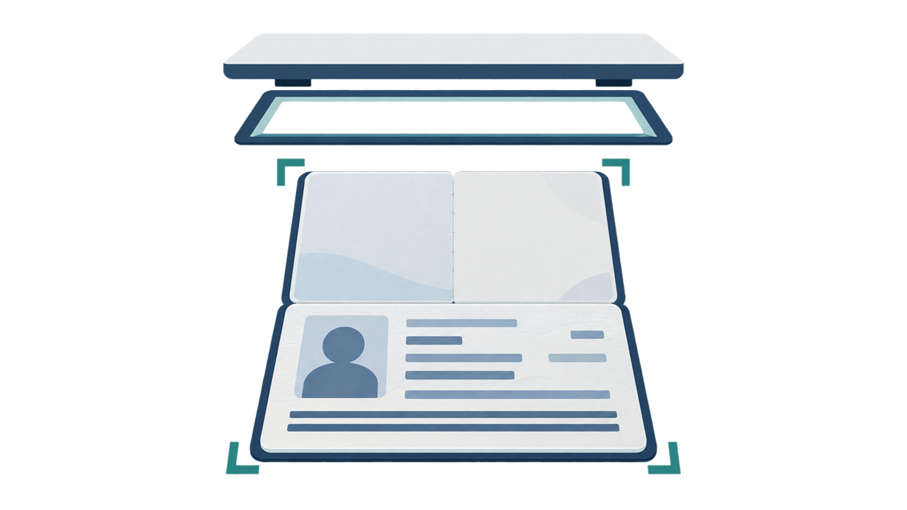 Abstract scan of a passport biodata page