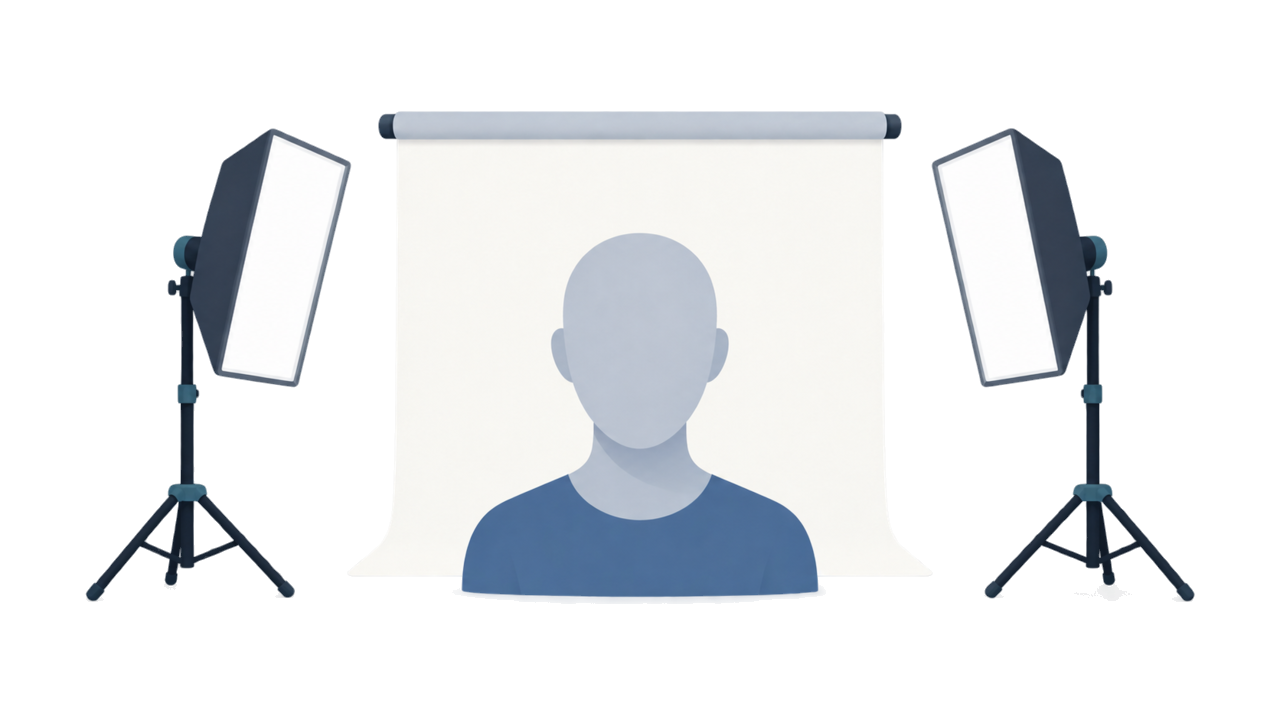 Abstract white background and even-light photo setup