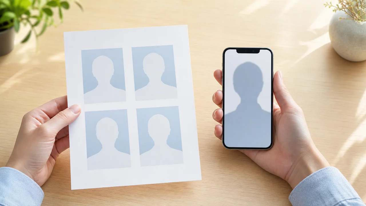 مقارنة بين ورقة صور مطبوعة ورفع صورة رقمية على هاتف