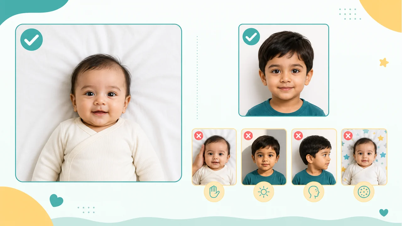 Foto de visa India para bebés y niños diagram
