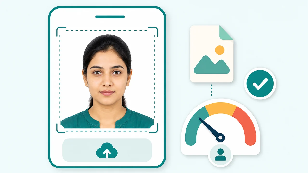 Requisitos de foto para India e-Visa diagram