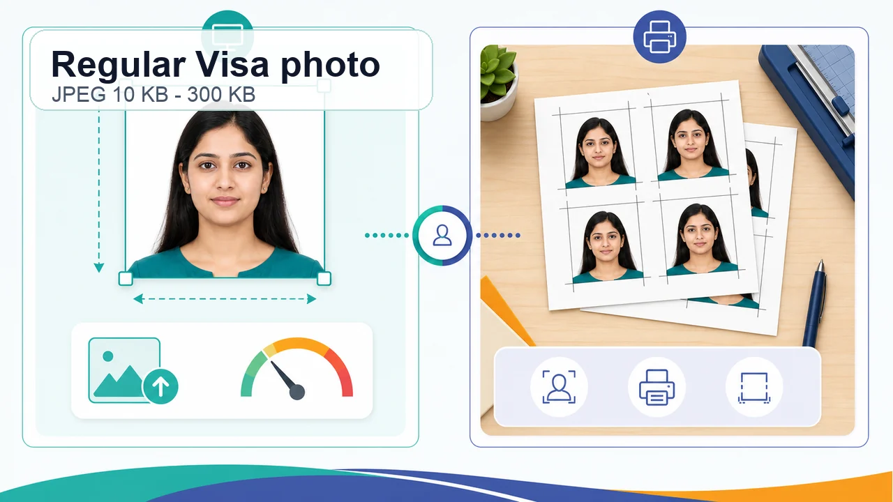 Вимоги до фото Regular India Visa diagram