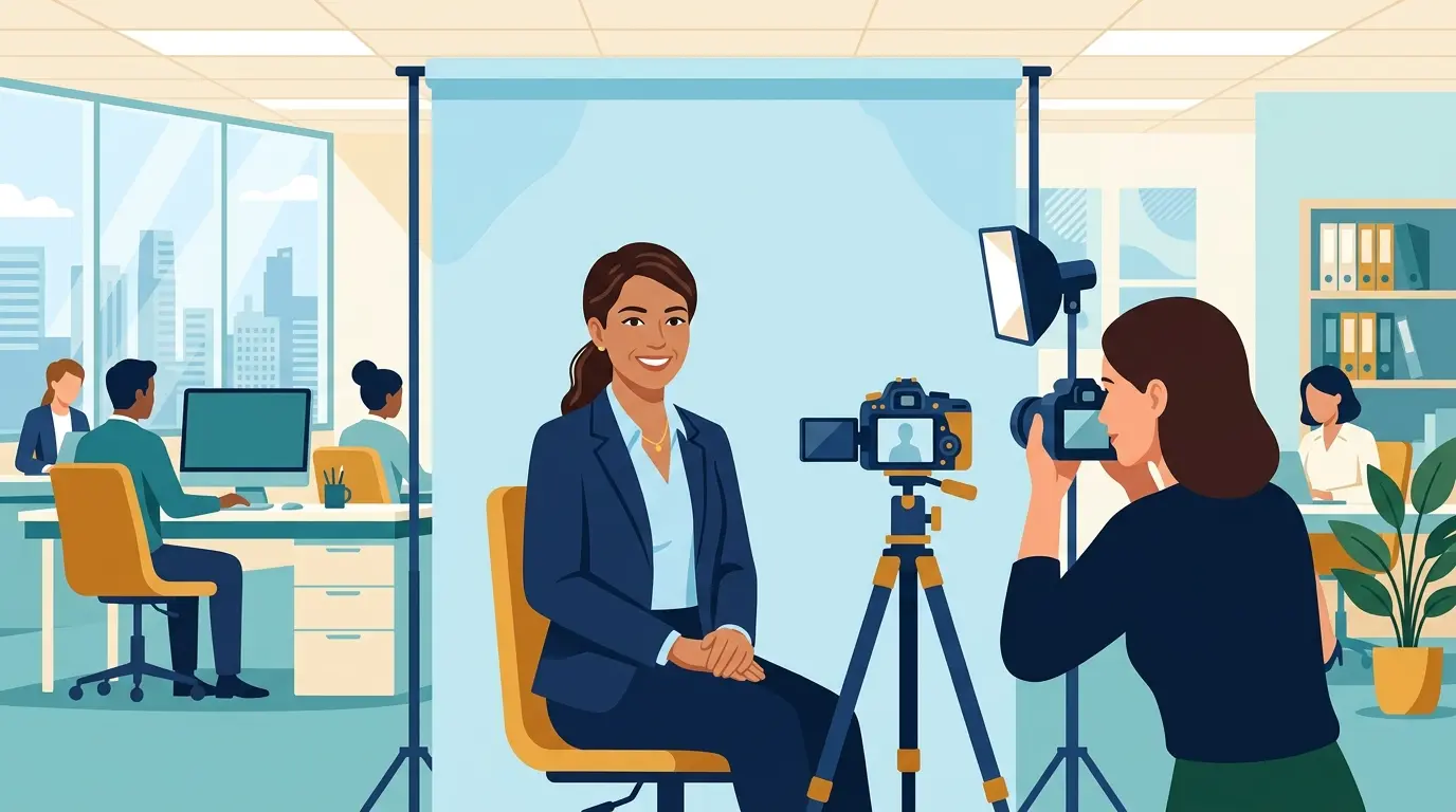 Preparing an Employment Pass photo with a light blue background