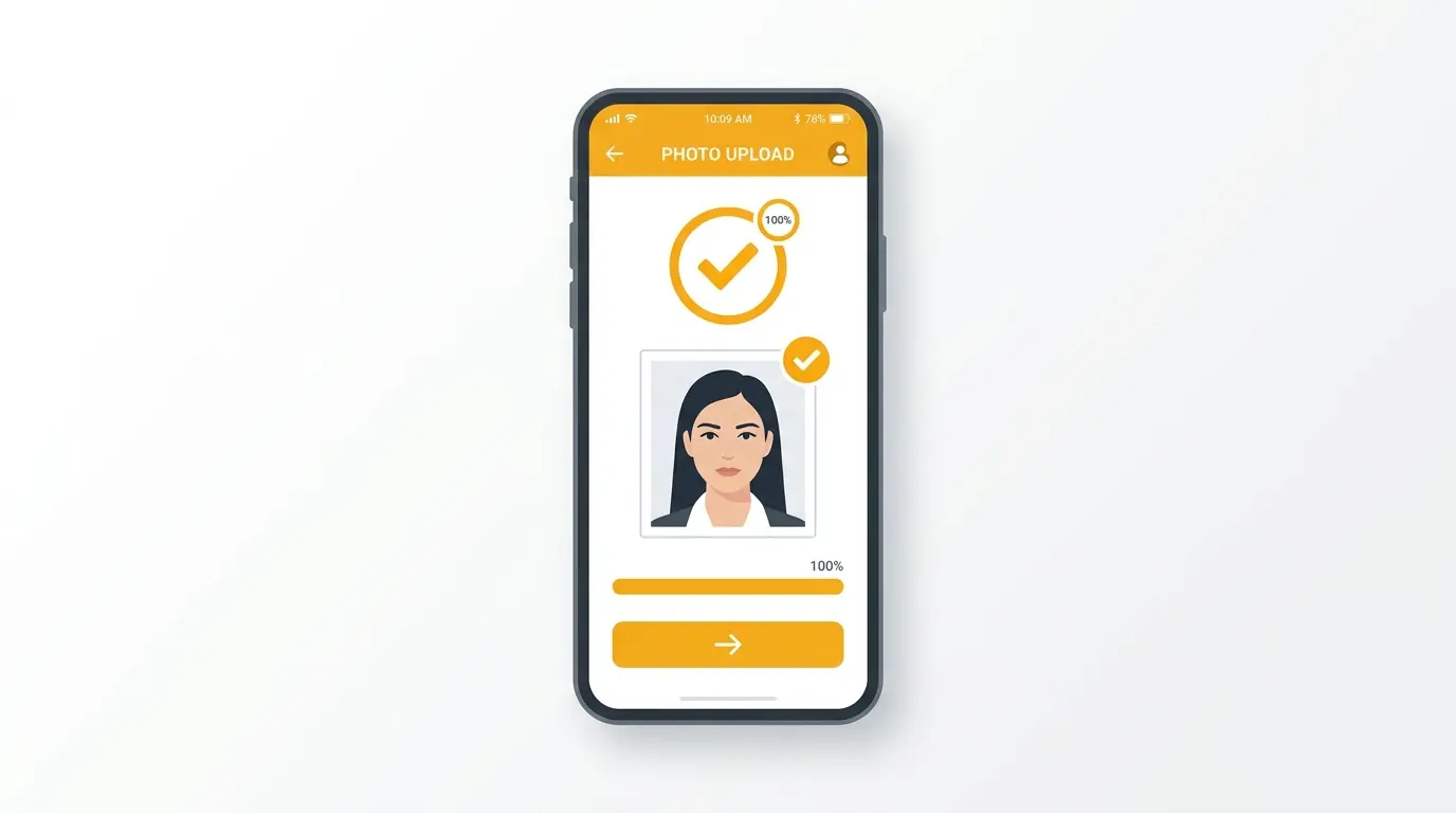 Uploading a photo with a white background to the Malaysia eVISA portal on a smartphone