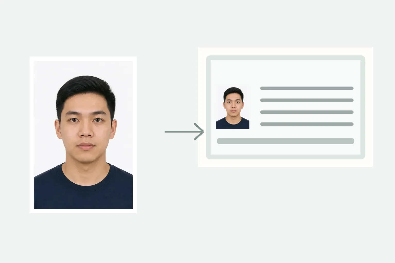 Finished Indonesia eVOA face photo and passport bio-page image mockups