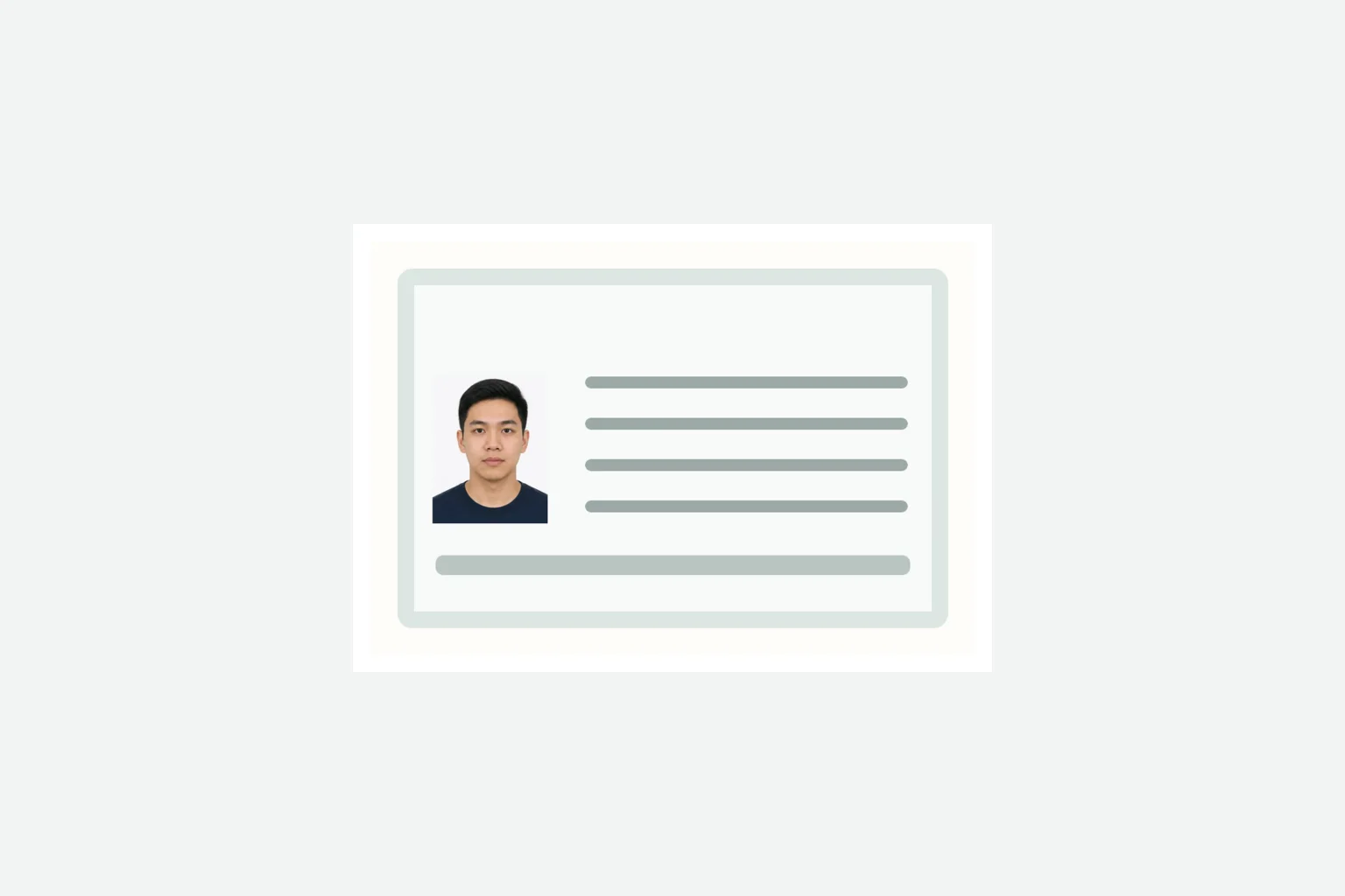 An Indonesia eVOA passport bio-page image mockup with all four corners visible