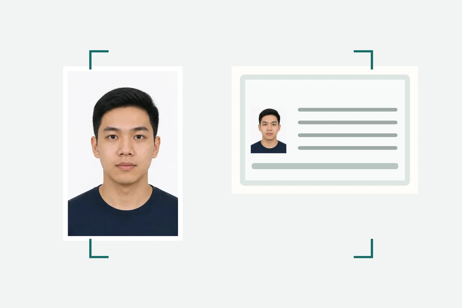 Reviewing the finished face photo and passport image