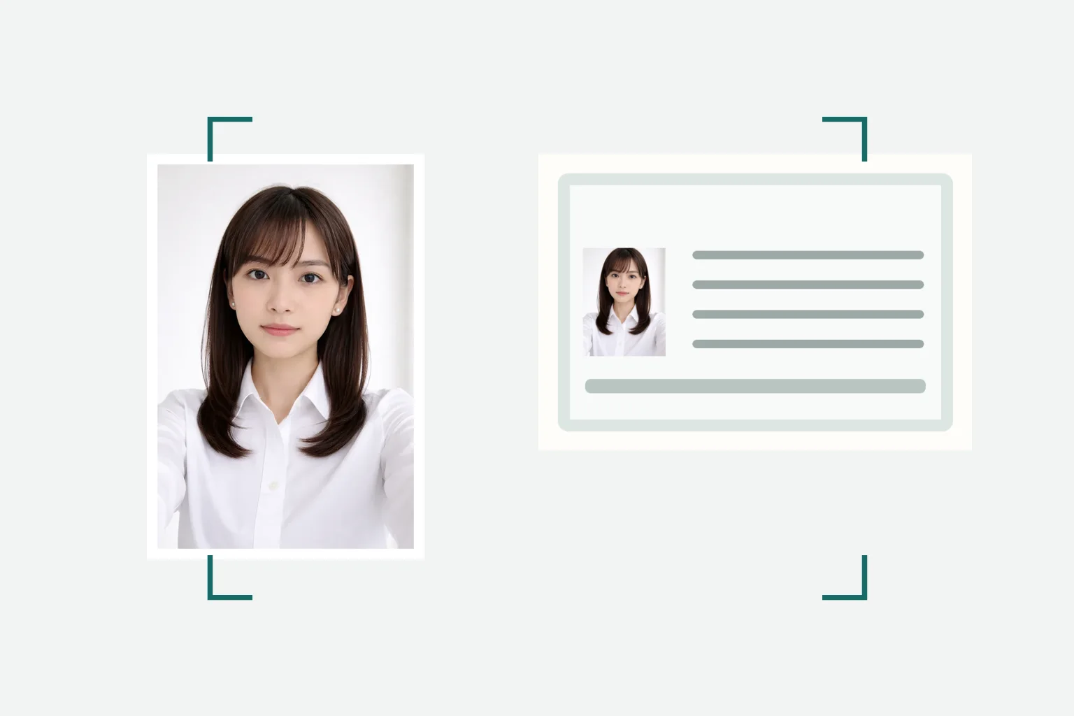 Reviewing the finished face photo and passport image