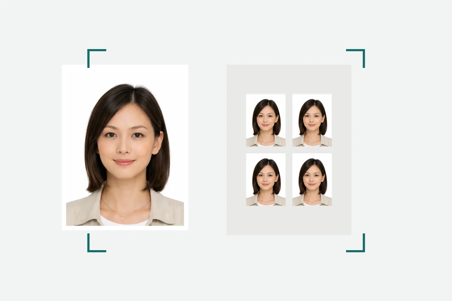 印刷用写真の仕上がりを確認する操作イメージ