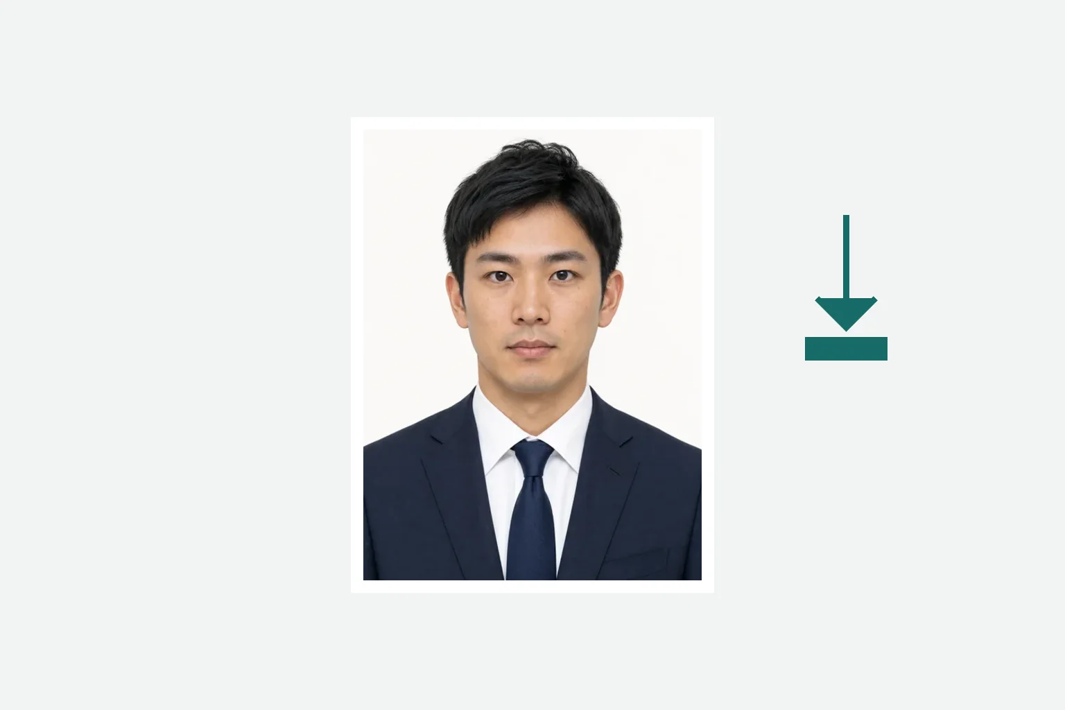 建築設備士登録用の450×600ピクセルの証明写真イメージを保存するイメージ