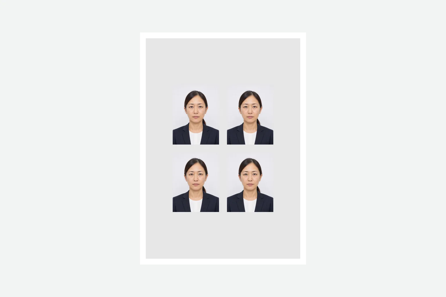 社会保険労務士試験用写真を4枚配置した印刷台紙イメージ