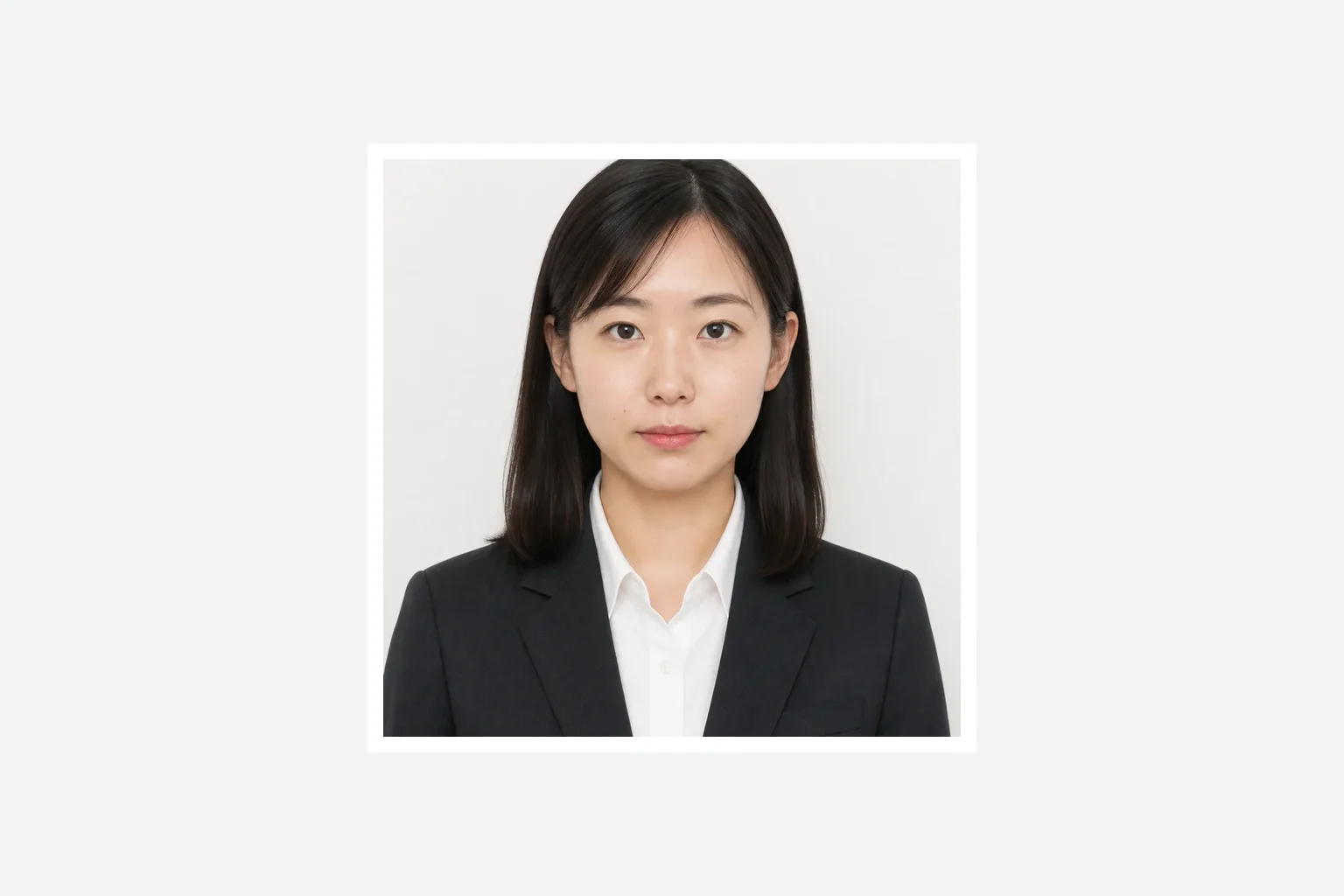 司法書士登録用の1000×1000ピクセル・正方形の証明写真イメージ