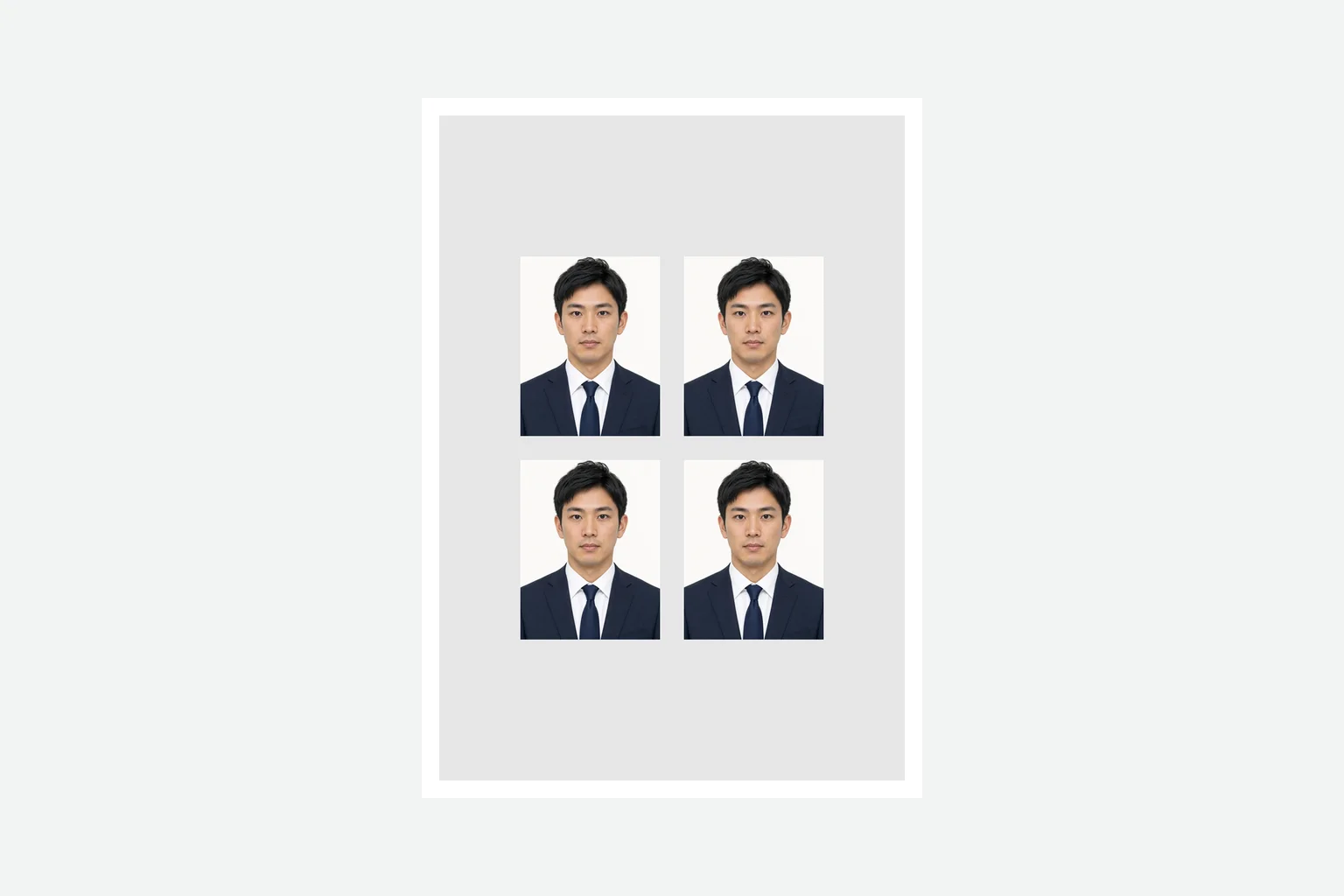 消防設備士試験用写真を4枚配置した印刷台紙イメージ