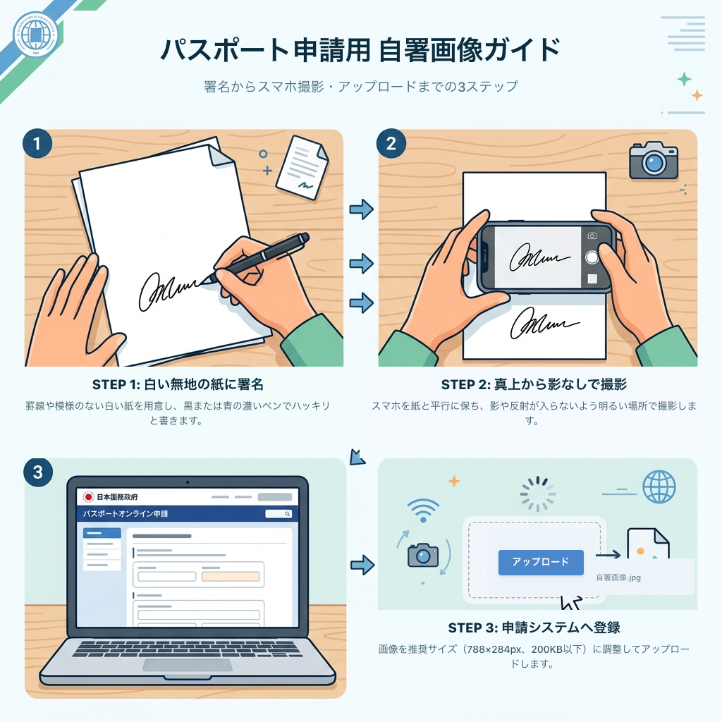 自署画像の作り方ガイドイラスト