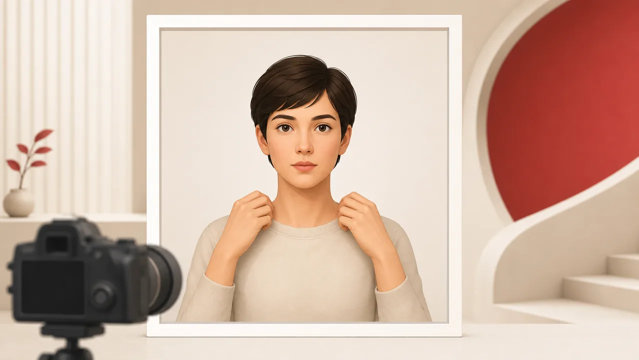 Editorial illustration for preparing a Denmark visa photo