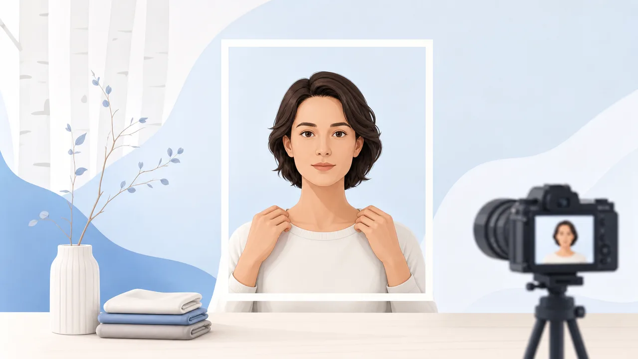 Editorial illustration for preparing a Finland visa photo