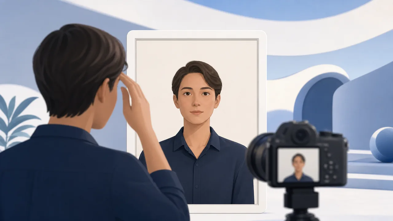 Editorial illustration for preparing a Greece visa photo