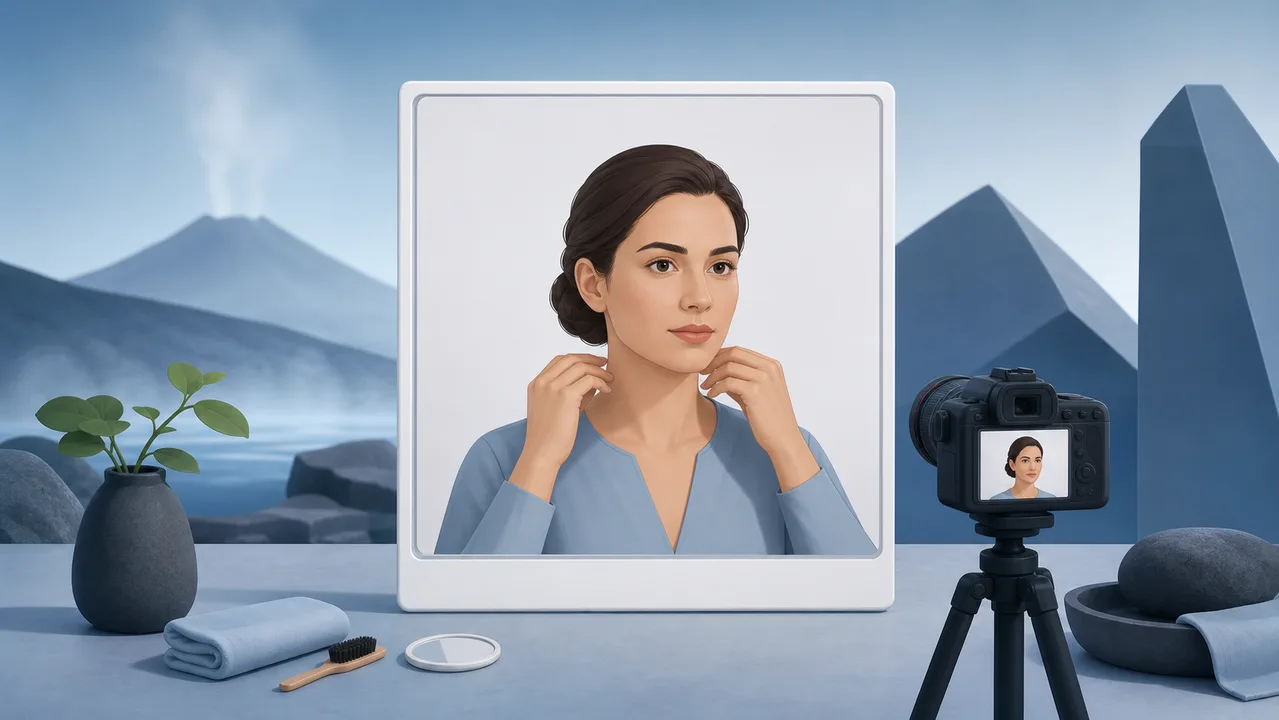 Editorial illustration for preparing an Iceland visa photo