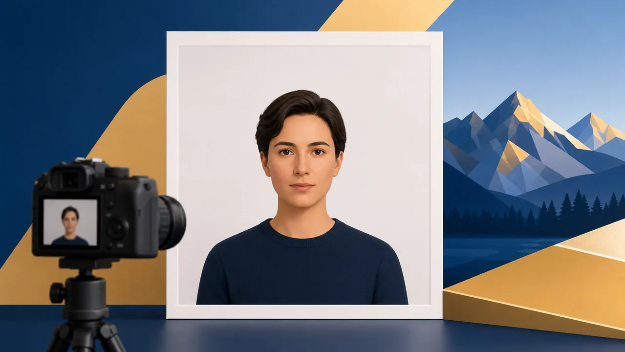 Illustration of preparing a Liechtenstein visa photo