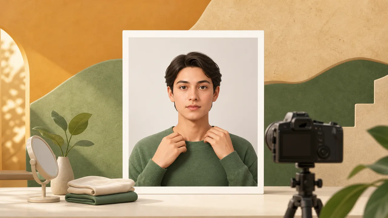 Editorial illustration for preparing a Lithuania visa photo