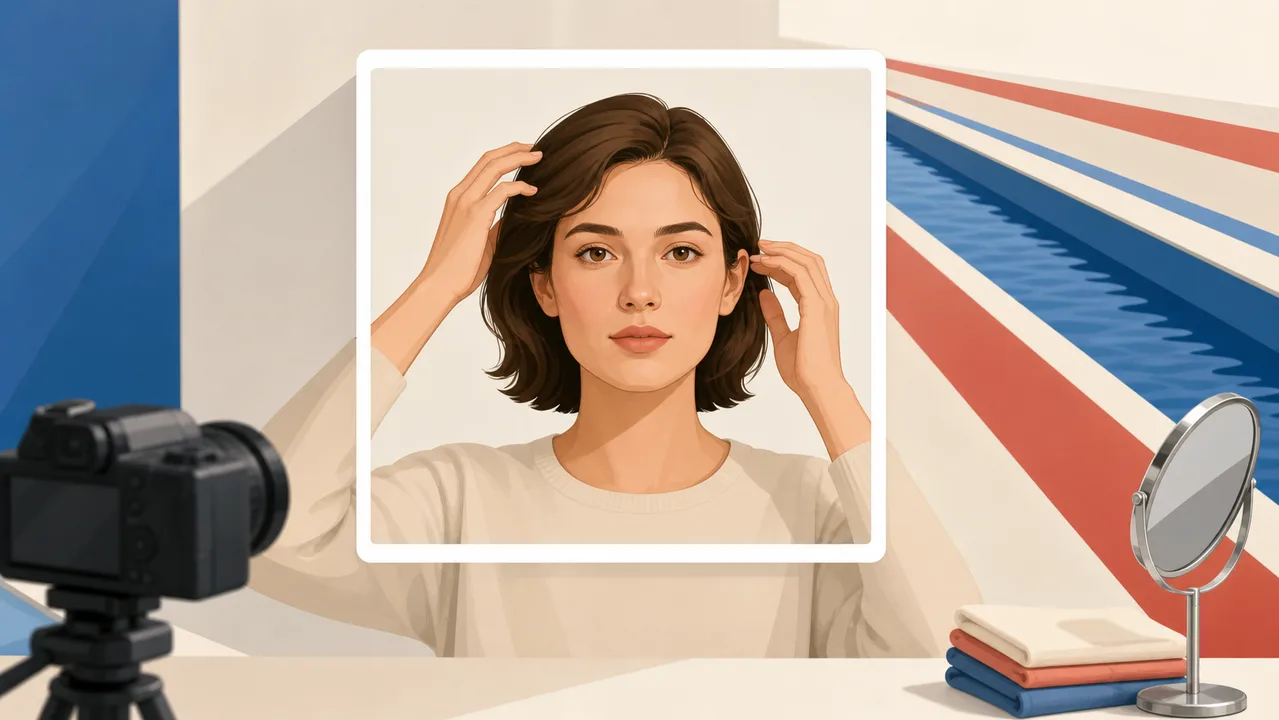 Editorial illustration for preparing a Netherlands short-stay Schengen visa photo