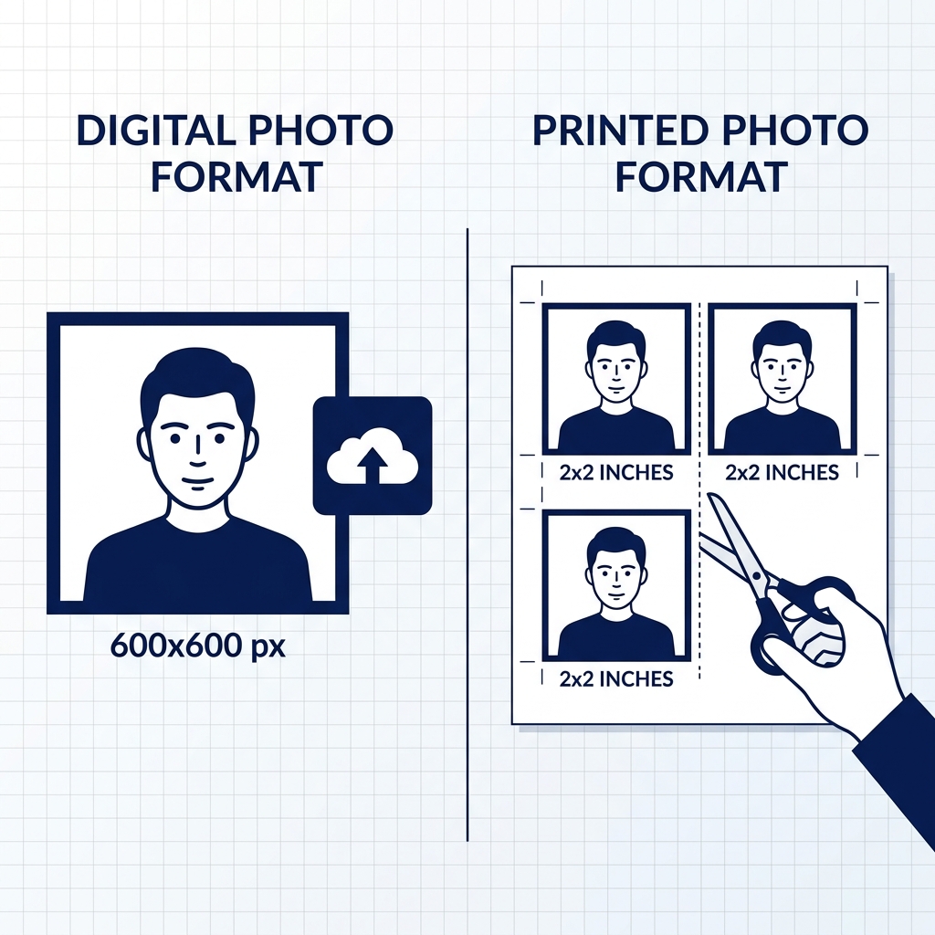 Visual difference illustration between 600x600 px digital photo and 2x2 inch physical print